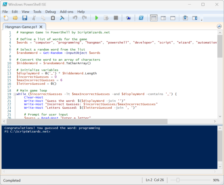 How to Code a Hangman Game in PowerShell - ScriptWizards.Net